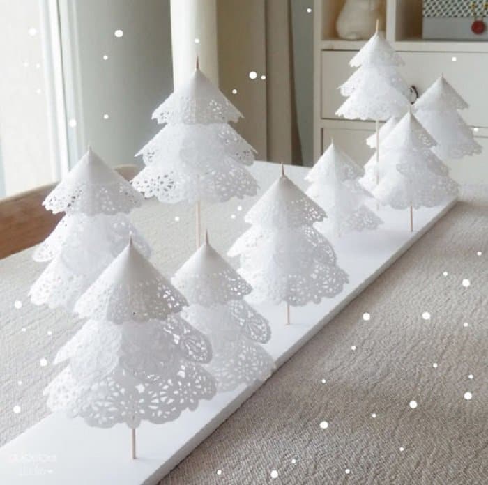 doilies christmas trees