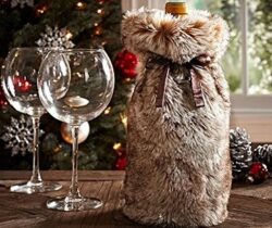 faux fur wine bag