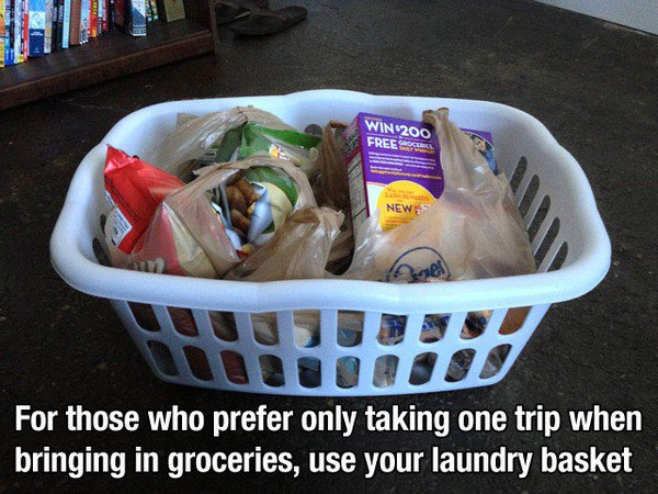 groceries laundry basket