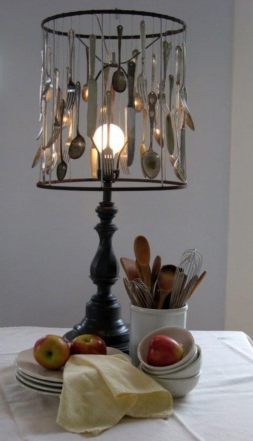 lampshade made with cutlery