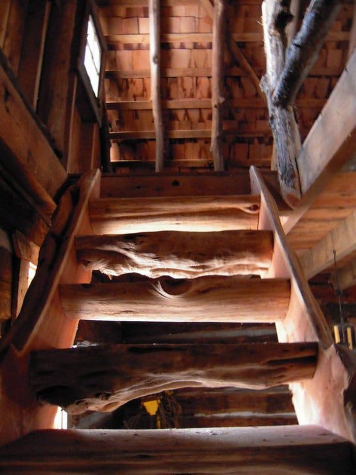 log stairs