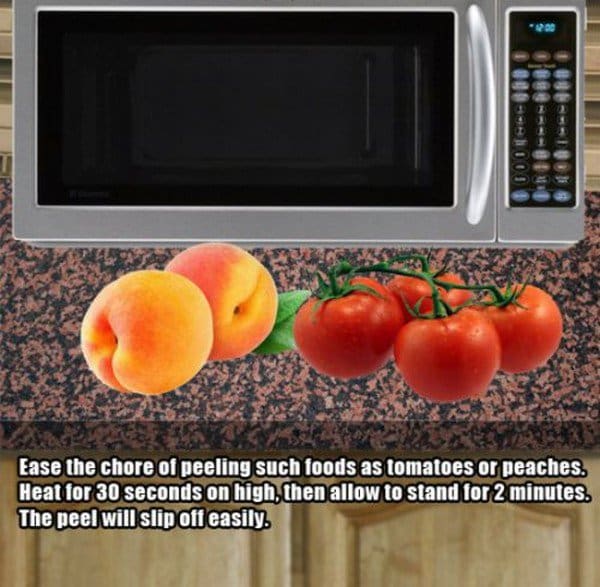 microwave peel fruit veg