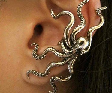 octopus ear cuff gold
