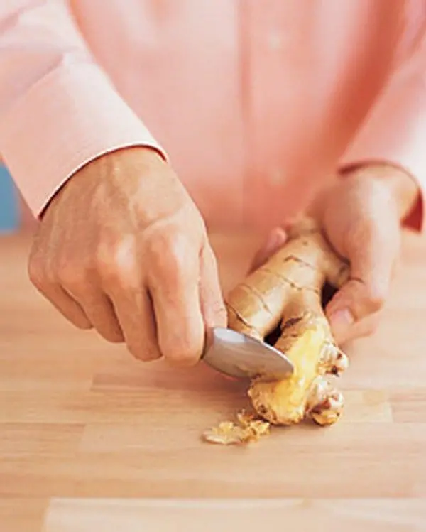 peeling ginger