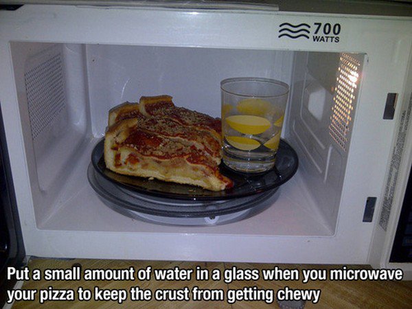 pizza microwave water