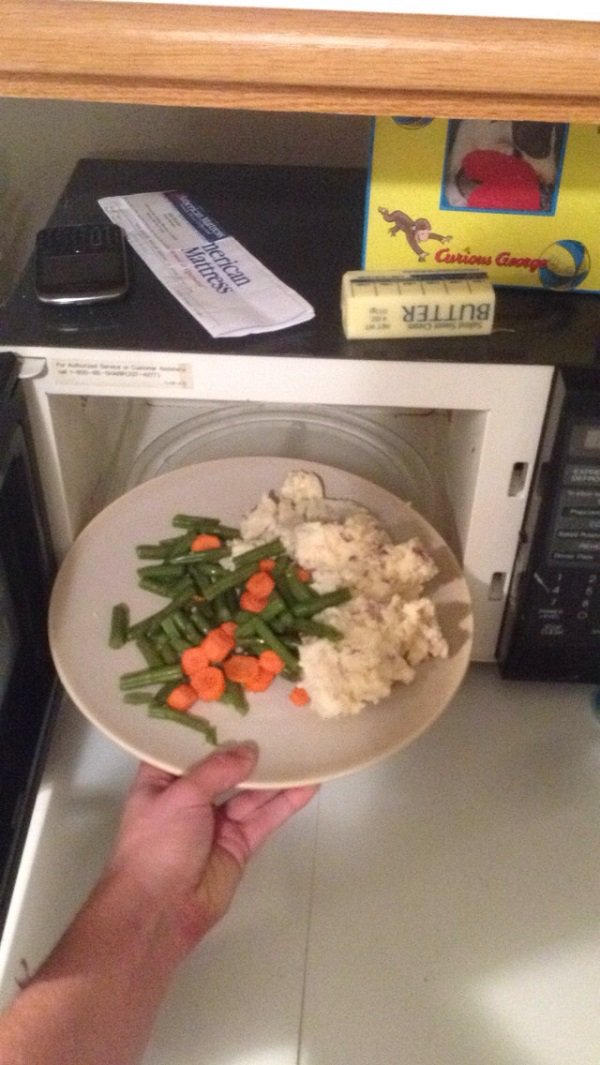 plate too big microwave