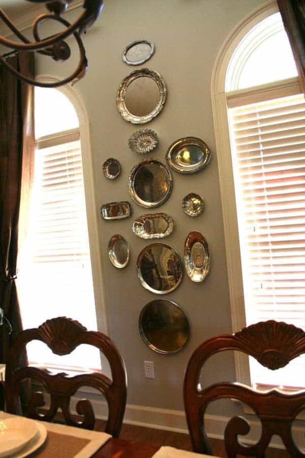 silver trays wall