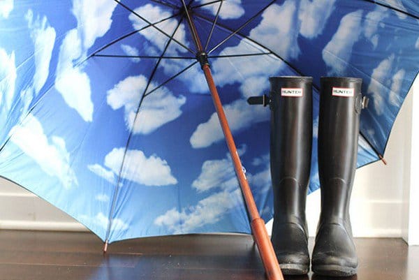 sky umbrella wellies