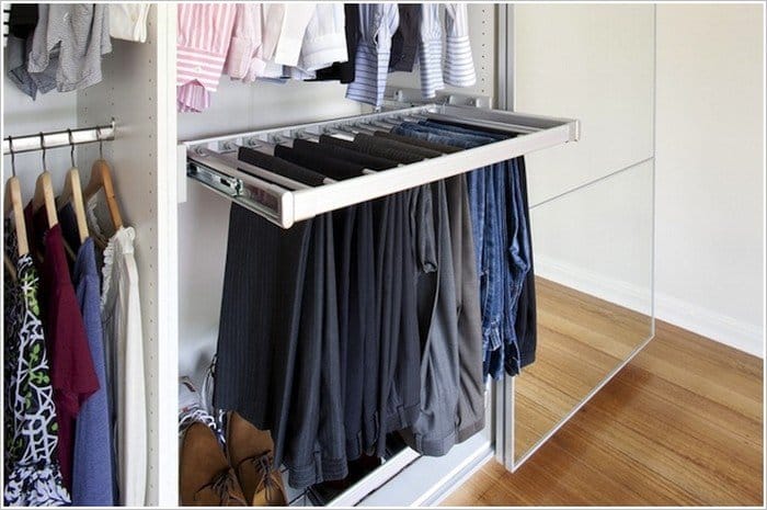 sliding pants rack