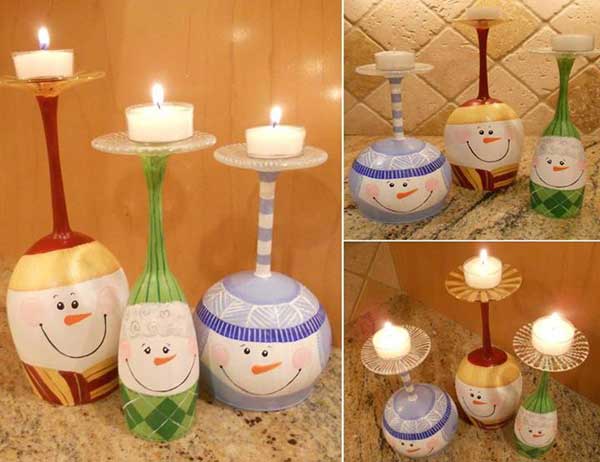 snowman-candle-holders