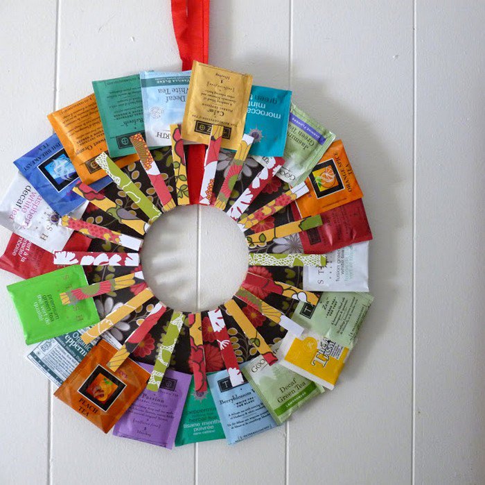 tea bag wreath