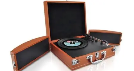 vinyl record player briefcase