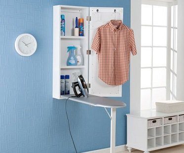 wall-mounted fold-out ironing board