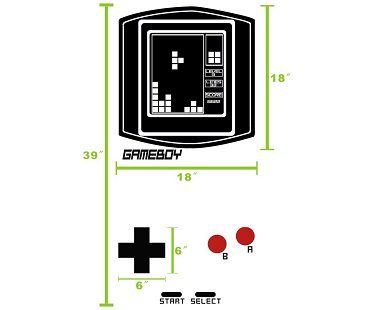 Gameboy Tetris Fridge Decal measurements