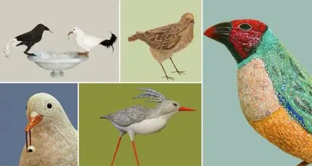 Mosaic Bird Sculptures