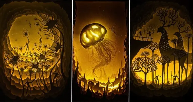 These Artists Create Stunning Paper Crafted Light Boxes That Will