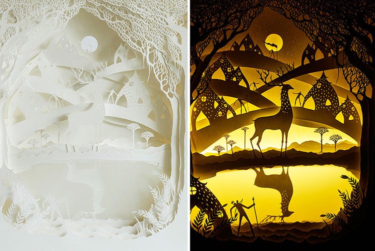 backlit-paper-sculptures-shadow-art-hari-deepti-stag