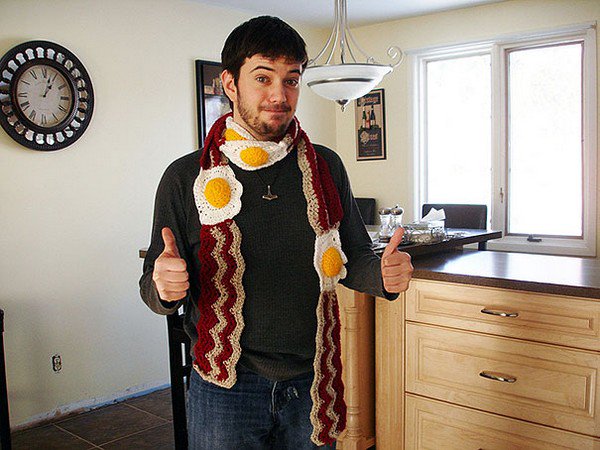 bacon eggs scarf