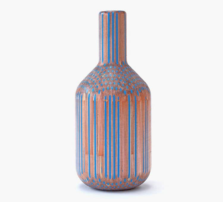 blue orange pencil vase