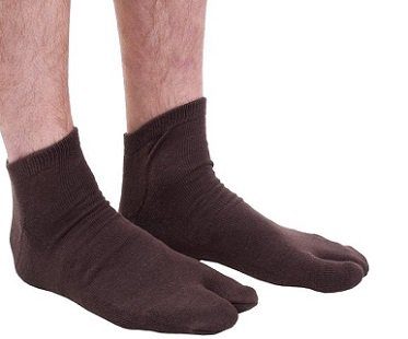 flip flop socks brown