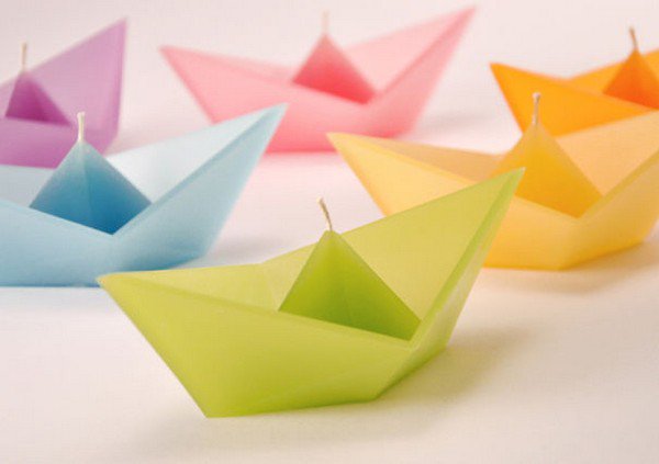 floating origami boat candle