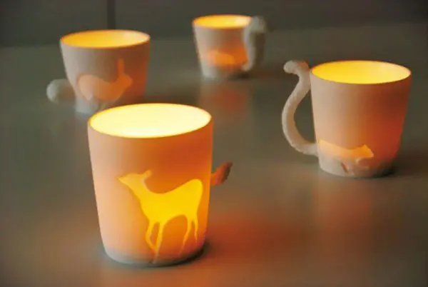 forest animals candle holders