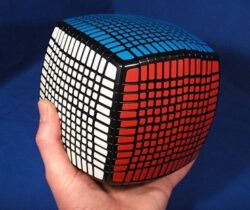 giant puzzle cube holding