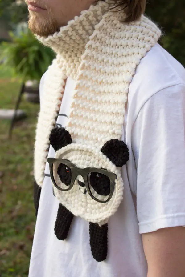 hipster panda scarf