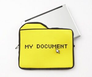 my documents laptop case sleeve yellow