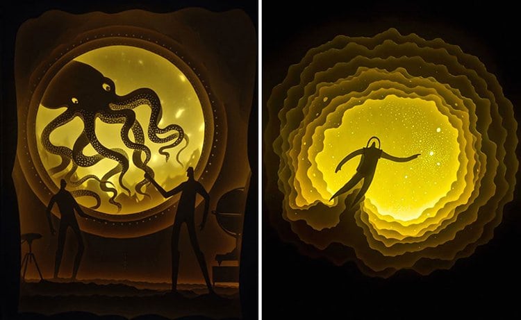 octopus-paper-sculptures-shadow-art-hari-deepti
