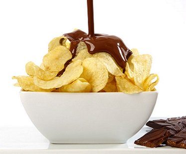 potato chip chocolate bar bowl