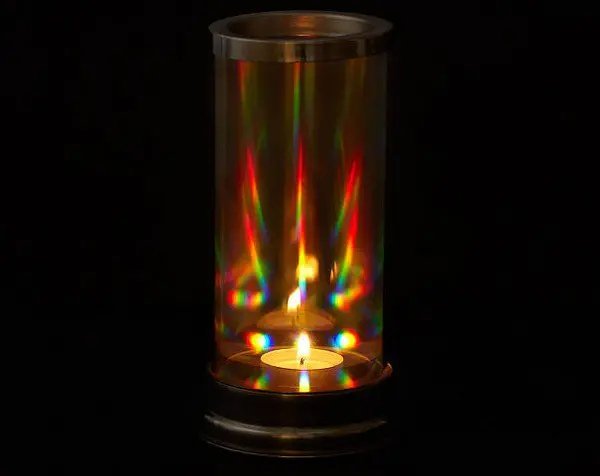 rainbow light candle