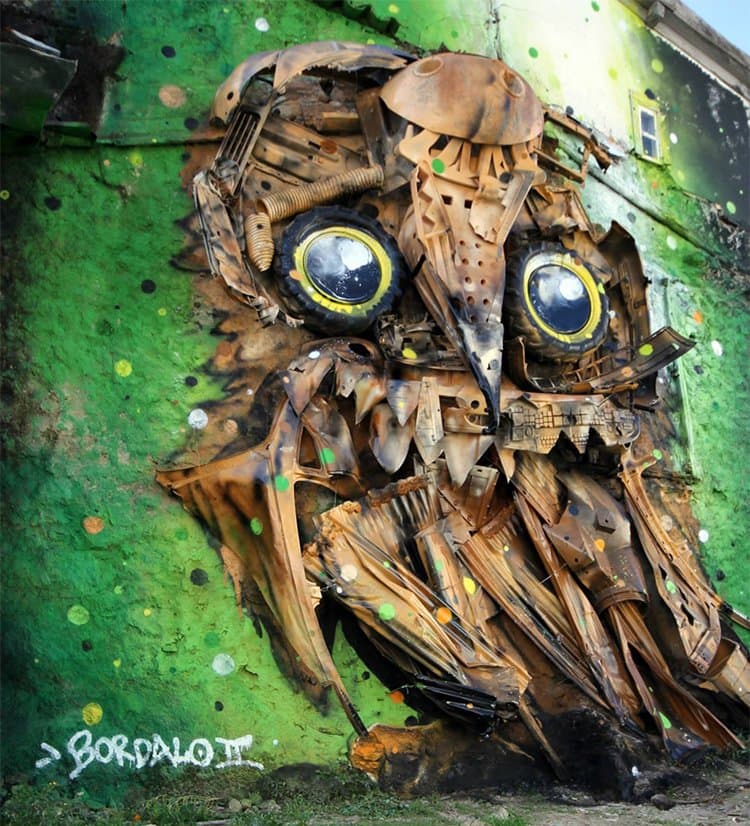 recycled-owl-sculpture-street-art-owl