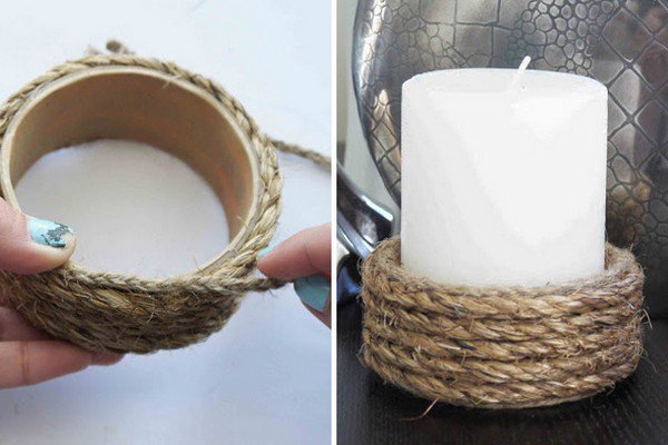 rope candle holder