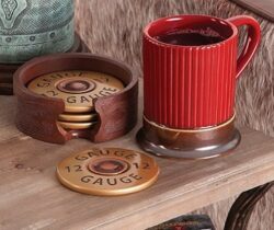 shotgun shell coasters mug