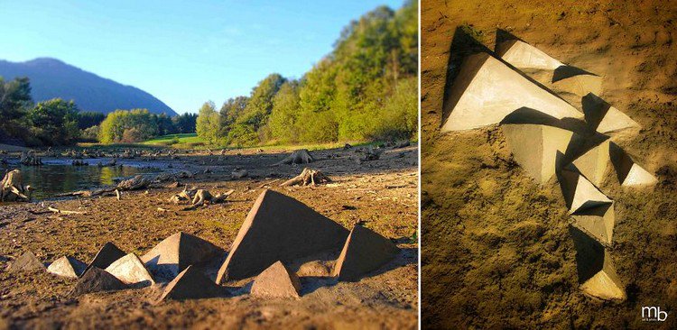 stone pyramids