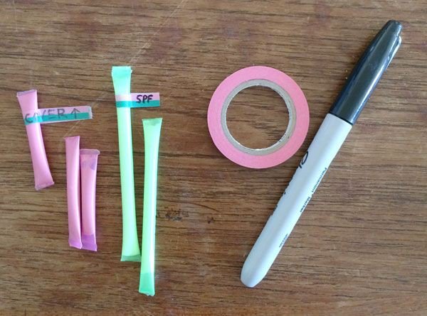 straws pen tape