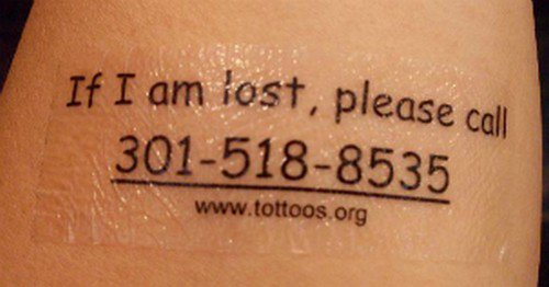 temporary number tattoo