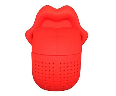 tongue tea infuser red