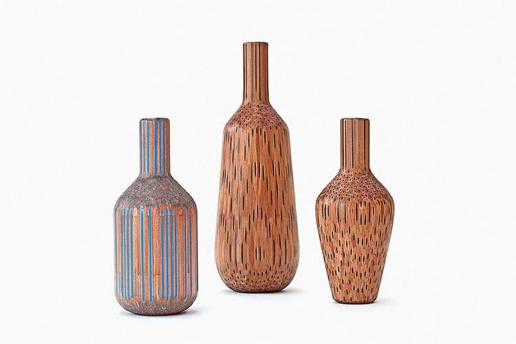 trio of pencil vases