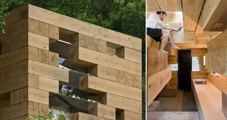 wooden cube house