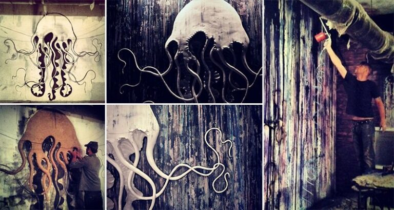 jellyfish plaster carving art