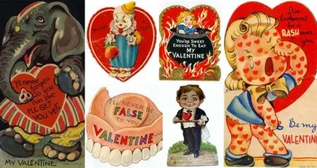 strange and funny Vintage Valentines day cards