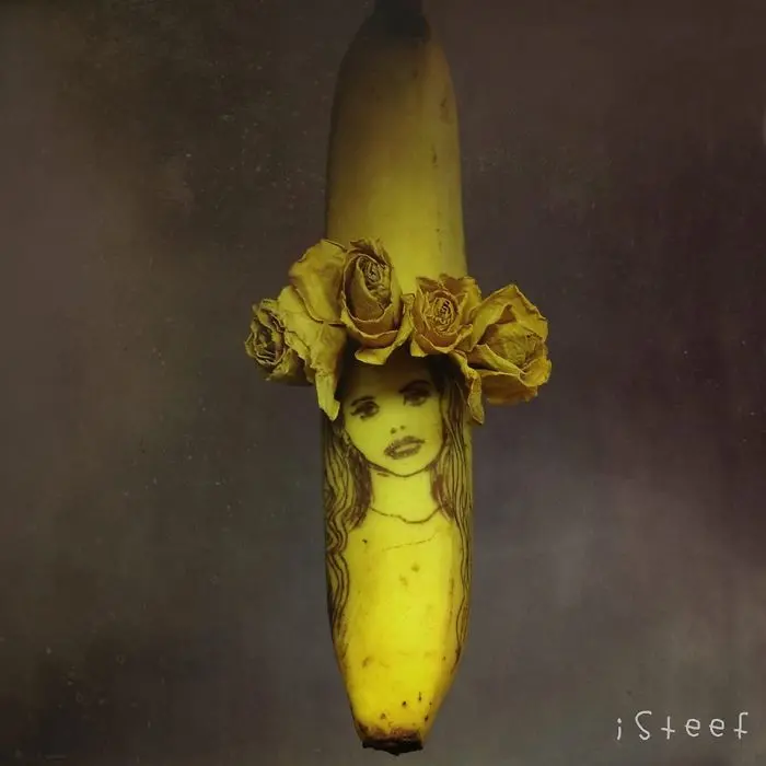 banana woman flowers