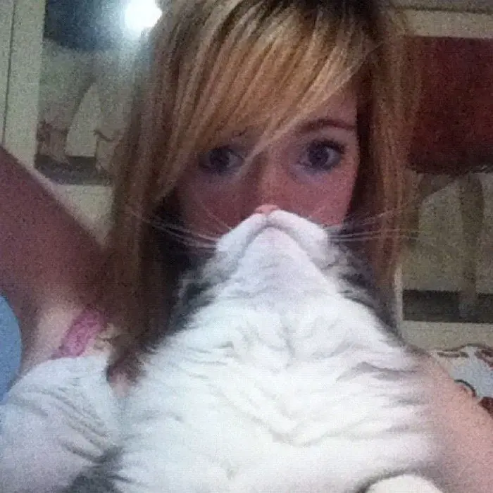 blond bangs cat beard