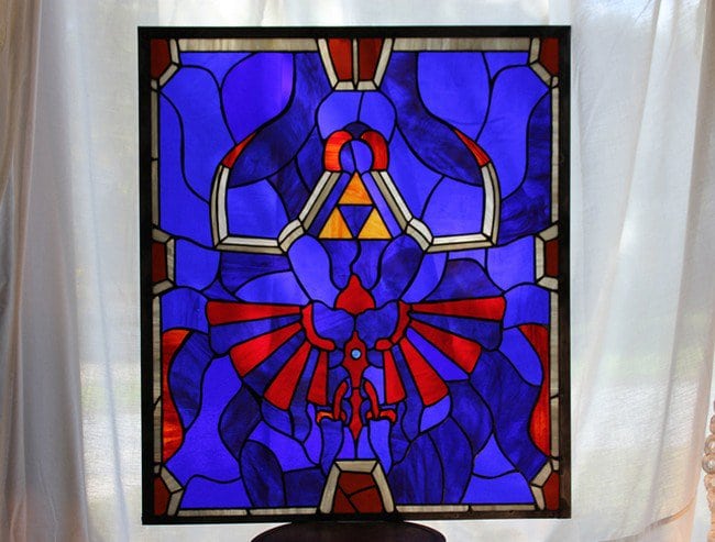 blue design stained glass