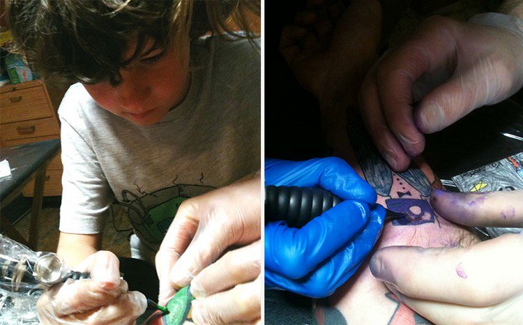 boy tattooing