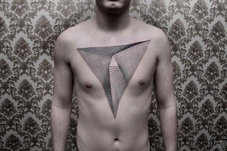chest triangle tattoo