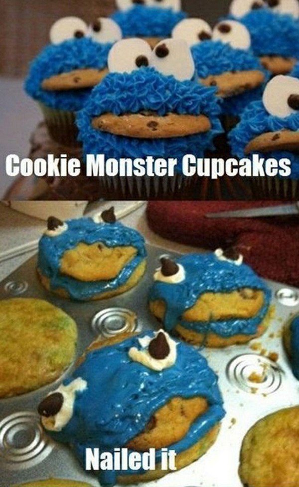 cookie monster cupcakes