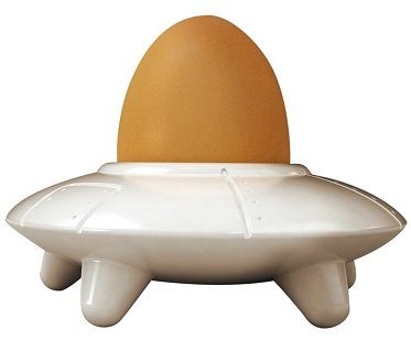 flying saucer egg cup white